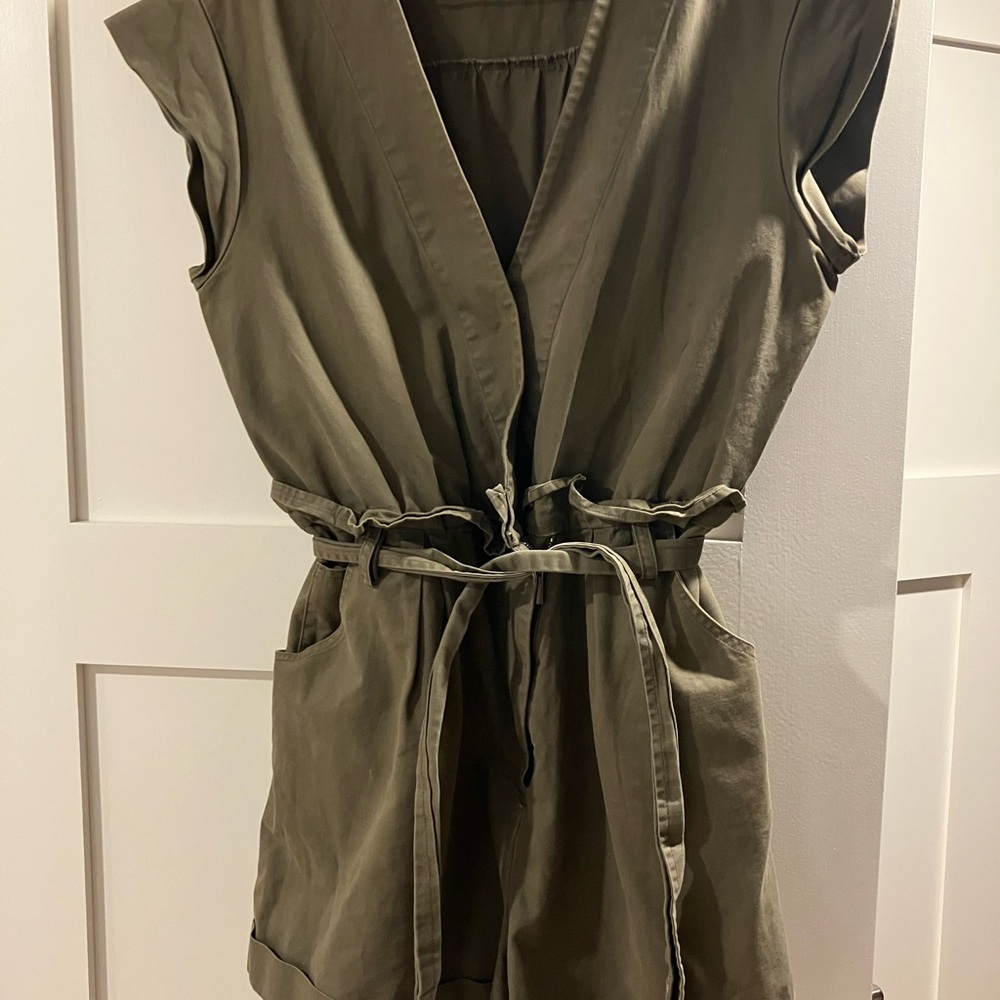 Marissa Webb Khaki Sleeveless Romper